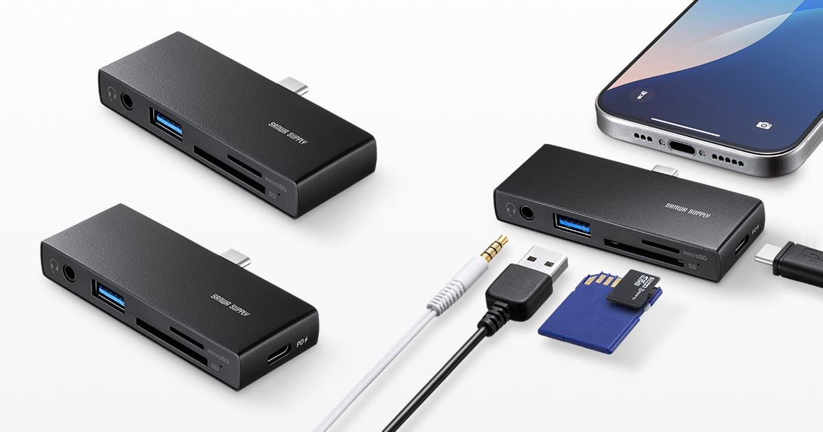 サンワサプライ、スマホ/タブレット向けSD/microSDカードリーダーを発売